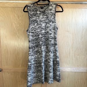 Theory black and white sleeveless knit dress.